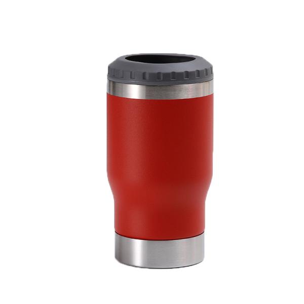 Copo Termo Reutilizável 14oz frasco refrigerador exterior portátil de aço inoxidável vermelho