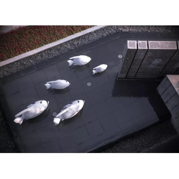 Stainless Steel 60cm Home Decor Sculptures Metal Fish Sculpture Garden