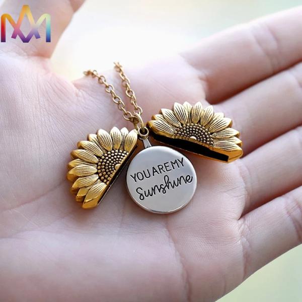 Engraved 304 Stainless Steel Copper You Are My Sunshine Necklace