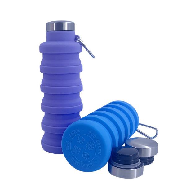Retractable Design Large Capacity Silicone Sports Water Bottle for Outdoor Activities