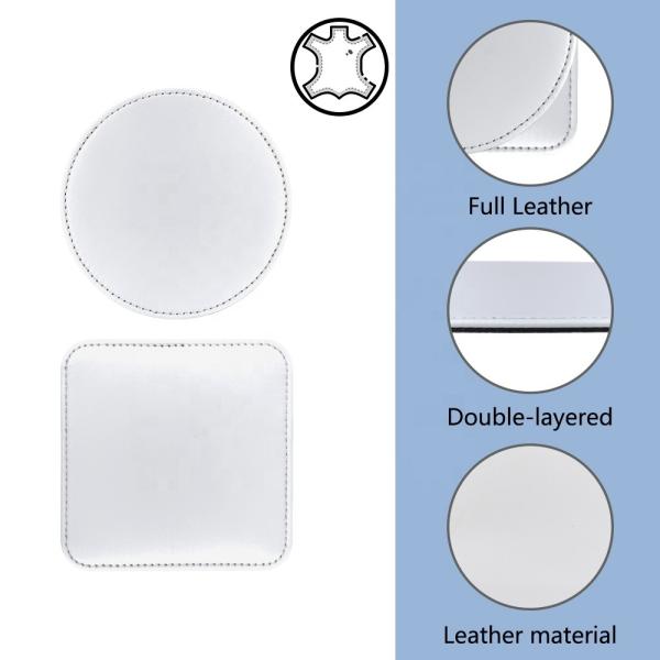 Custom Coaster Sublimation Blanks Leather Coasters With Logo