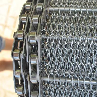 Heat Resistant Balance Flattened Ss Chain Link Conveyor Belt 1-3mm Chain Pitch