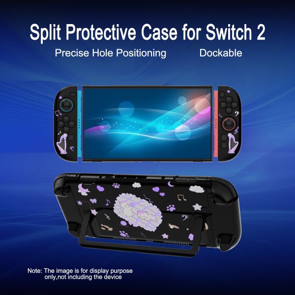 Playful Split-Face Cartoon Girl Case - Protective Cover Set for Nintendo Switch 2