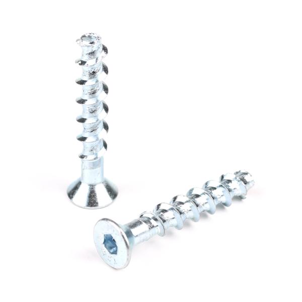 Concrete Block M6x50 Allen Csk Hex Bolt White Zinc Flat Head Self Tapping Anchor Bolts