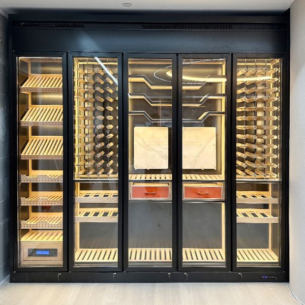 Modern Stainless Steel Thermostatic Wine Cabinet Humidity Control For Living Room