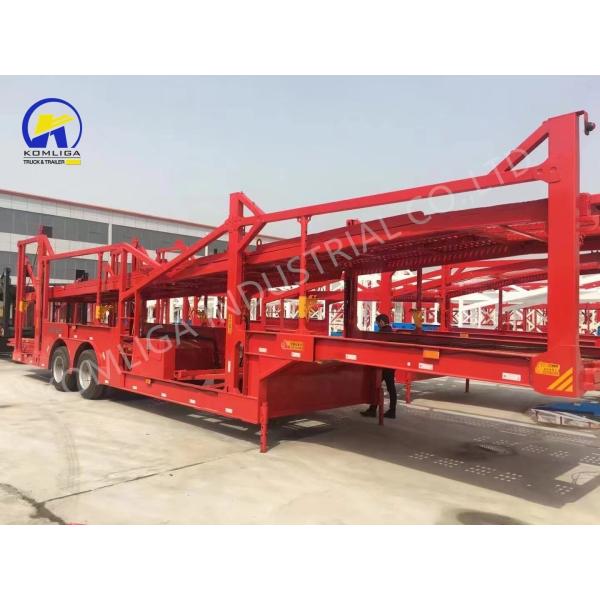 Grade Heavy Duty 3 Axle Car Carrier Transporter Semi Truck Trailer with Hydraulic Lift