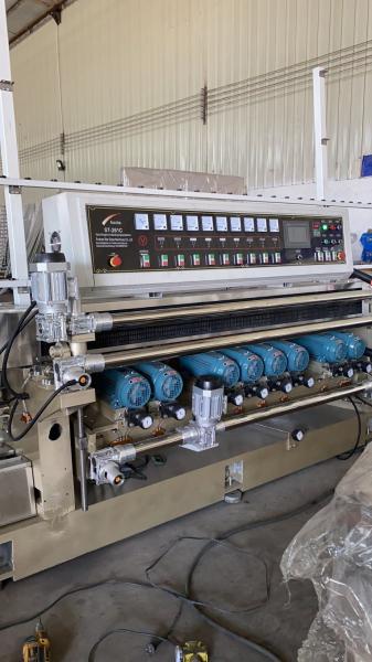 9 Motors Glass Straight Line Beveling Machine with PLC and Lift Glass Grinding Machine