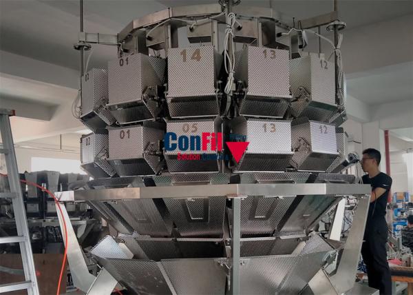 750kg Food Pouch Packing Machine 14Head Weigher For Counting Pouch