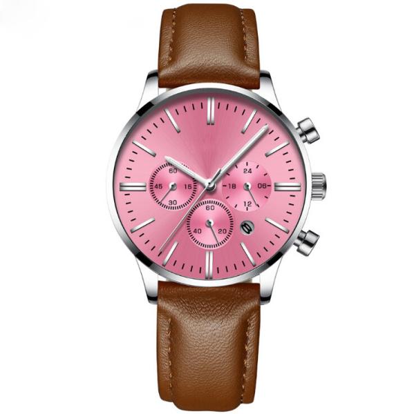 Leather IP plating VD35 chronograph Mens Quartz Watch RHOS