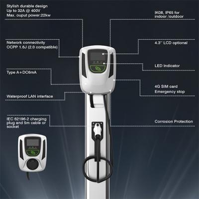 3 Phase Type 2 Plug 400Volt Commercial EV Charging Station