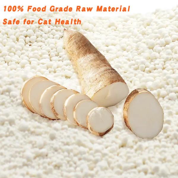 Natural Cassava Kitty Litter Factory OEM ODM Dust-Free Strong Clumping Easy to Cleaning 