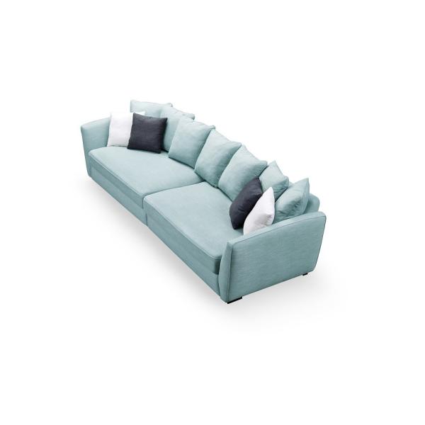 4 Seater Latest Living Room Design Modern Fabric Linen Long Sofa