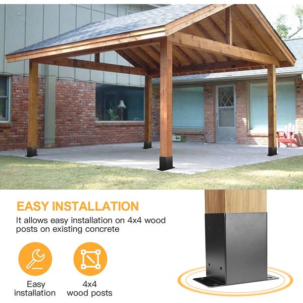 Log Cabin Outdoor Post Brackets in Steel with ROHS Certificate and Powder Coating