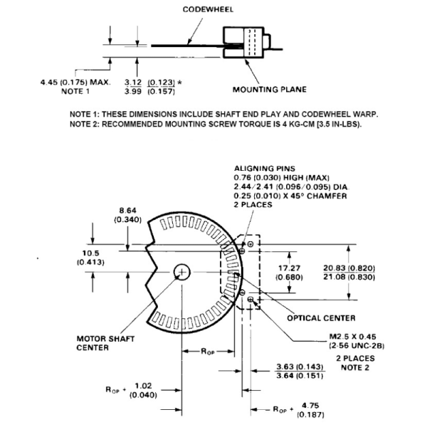 Optical encoder module Broadcom HEDS-9040J00 featuring two channel quadrature output and index pulse for high volume