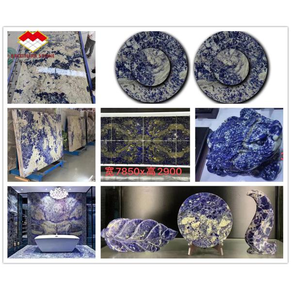 Transparent African Lapiz Marble Sodalite Blue Marble Onyx Marble Type from Yunfu