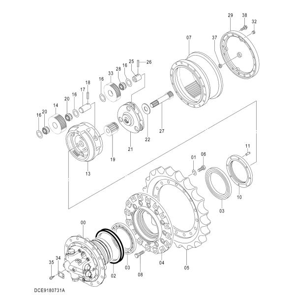 9181123 9180731 ZX120 Hitachi Excavator Final Drive Parts Travel Drive Motor TGFQ