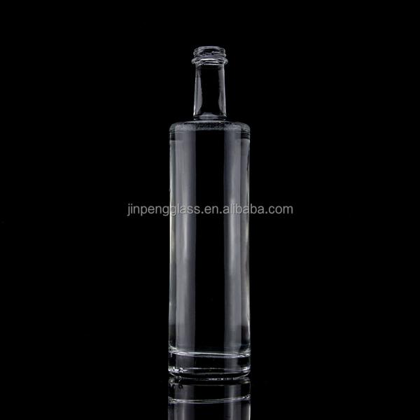 Conception unique 750ml Long Neck Bouteille de verre de vodka vide avec bouchon à vis Super Flint Glass