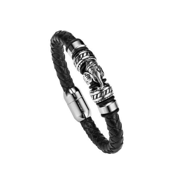 Custom stainless steel jewelry fashion mens leather bracelet/charm bracelet jewelry