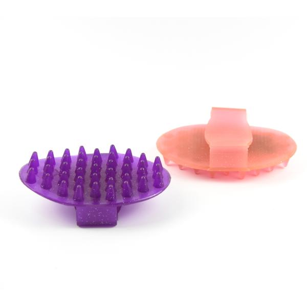 Durable Horse Grooming Curry Comb , Purple Horse Massage Soft Curry Comb