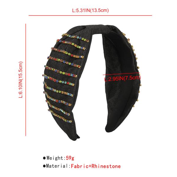 Denim hair hoops wide fabric headbands Creative color diamond-encrusted wide edge hoops hair accessories