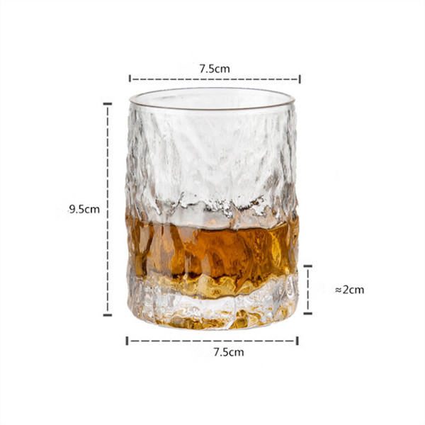 7 oz Irregular Glacial Whiskey Glass Cup Nordic Style Water Beer Highball Glass Cup