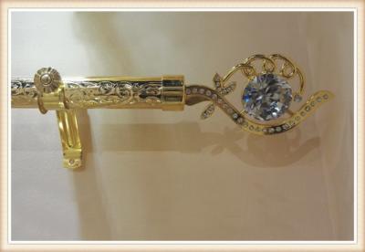 Classical delicate crystal zinc alloy curtain rod finials for home decoration