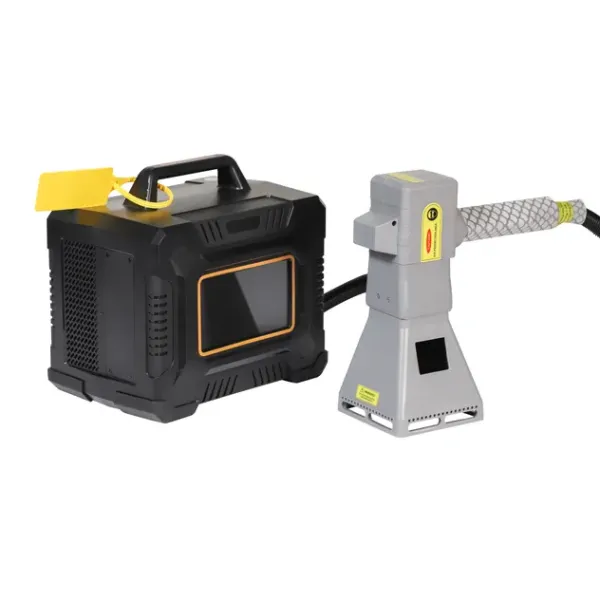 Portable Handheld Laser Marking Machine Printing on Rubber Tires
