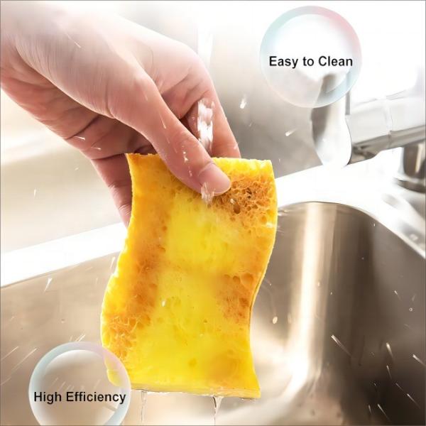 OEM ODM DH-A5-12 Custom Natural Vegetal Cellulose limpeza esponja fina para lavatório de cozinha