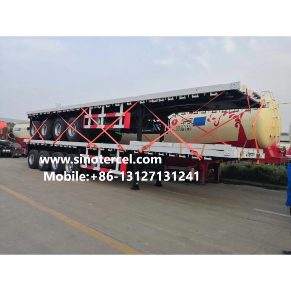 60-70t Flat Bed Semi Trailer 4 Axles White