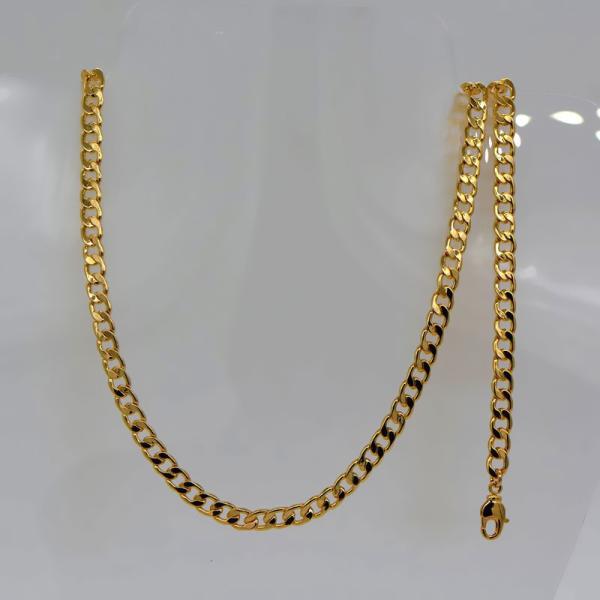 Korean Fishbone chain New Trendy Suitable for men and women Jewelry 18K Real Gold Plated