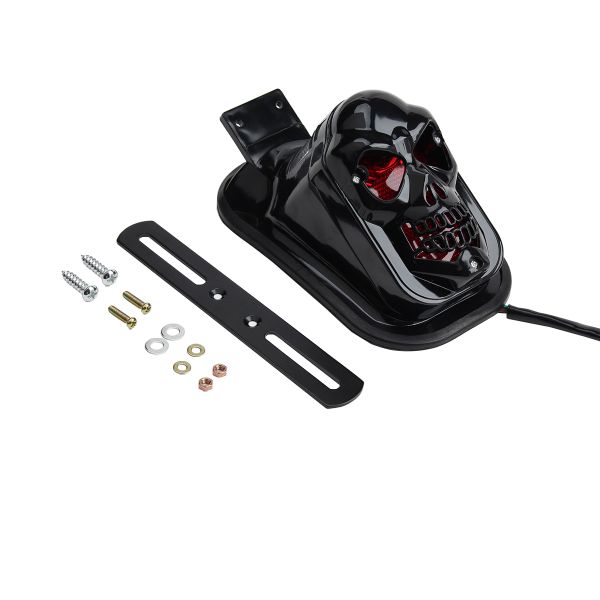 Skull Head Shape Red LED Motorcycle Tail Light with Rear Position for Enhanced Visibility