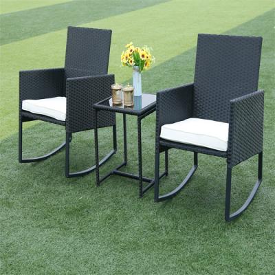 PE Rattan Tecido 3 Set Mesa cadeira Venda Quente Melhor Design balanço cadeira Mobiliário de Outdoor Conjunto de alta qualidade 300 Kg Capacidade