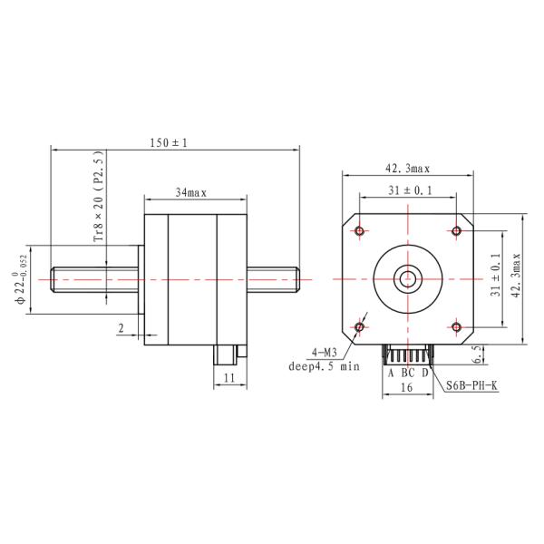 Мотор ROHS 0.6A 13.2V не плененный Stepper для машины CNC