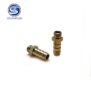 Hexagonal Through Hole CNC Hardware Parts Pagoda Copper Connector For 3C