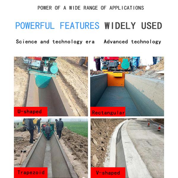 Self-Propelled Water Channel Ditch Canal Lining Machine for Three Construction Workers
