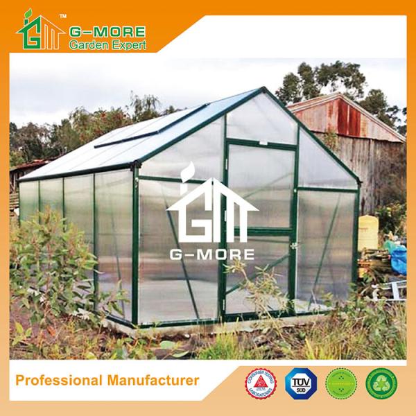 Aluminum Greenhouse-Titan series-406X306X243CM-Green/Black Color-10mm thick PC