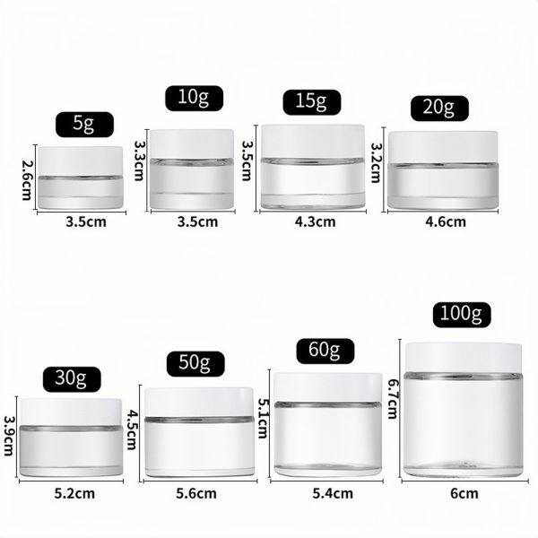 Transparent Portable Eye Cream Jar with Multiple Capacity Options for Skincare