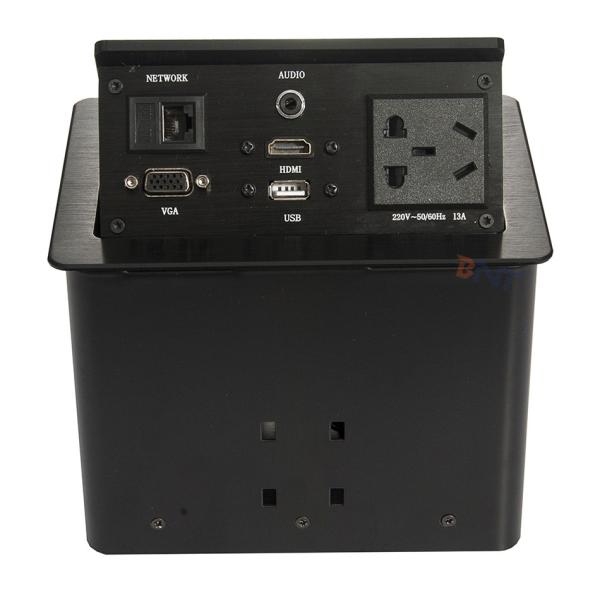 Silver Aluminum Alloy Conference Table Pop Up Outlets With 2 USB , 2 Network