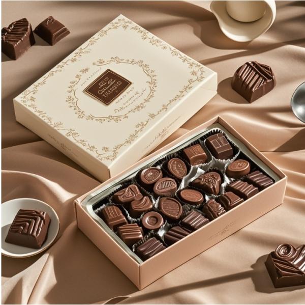 Wholesale Customized Luxury logo Chocolate Truffle Kraft Paper Packaging Box Chocolate Gift Box
