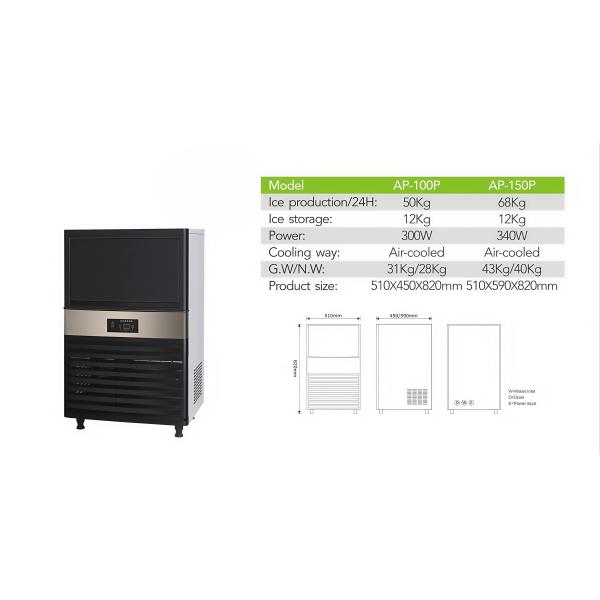 BLG Factory Supply Commercial Cube Ice Making Maker Machine 50kg Per Day Energy Saving Fully Automatic Coffee Shop Bar Square