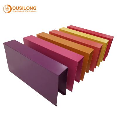 Do teto linear em forma de u do metal da resistência de corrosão painéis arquitetónicos de alumínio de prata