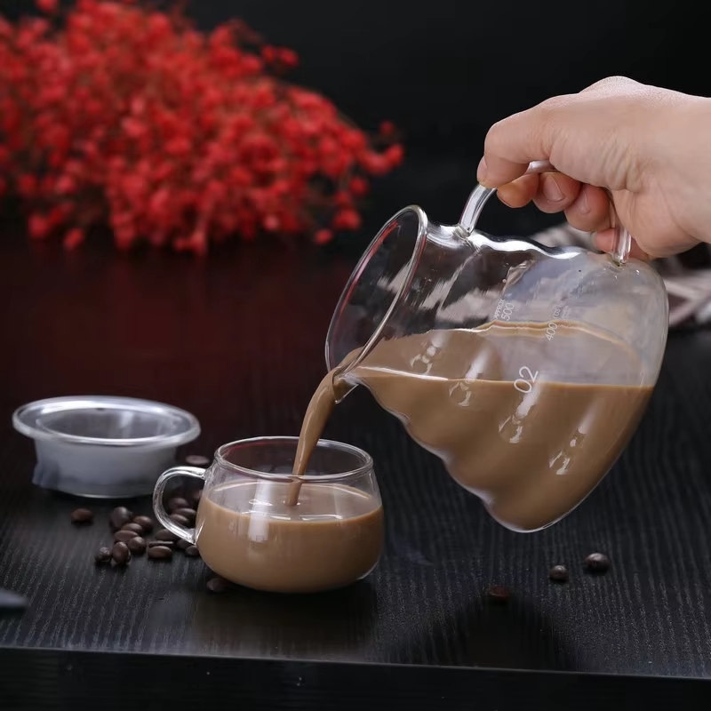Food Grade Borosilicate Glass Coffee Press Handmade Tea Press Pot 360ml 600ml 800ml