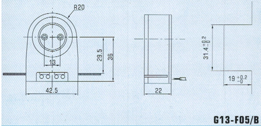 Supergen Marine Fluorescent Steel Holder G13-B Cabin Light Pin T8 LED Tube Spring Holder DT-217