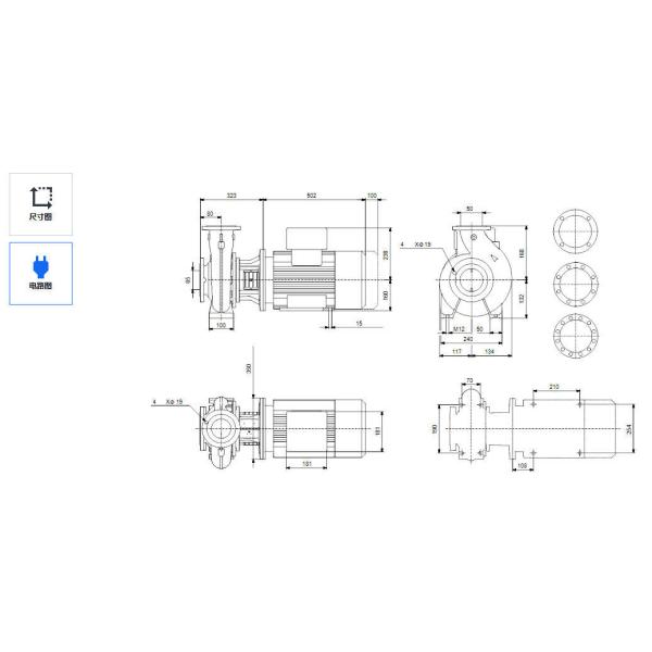 Bomba de agua centrífuga horizontal de voluta de una etapa Grundfos NBG 65-50-160/177, eléctrica industrial, para proyectos de conservación del agua