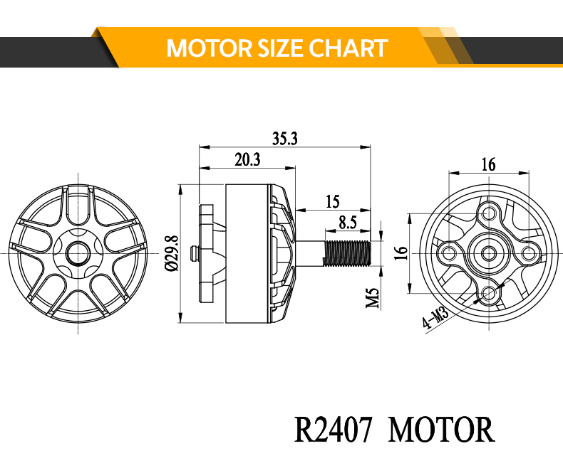 R2407 Brushless Motor 3-6S Multirotor Quadcopter/Hexa Outrunner FPV Racing Drone Motor 2400KV