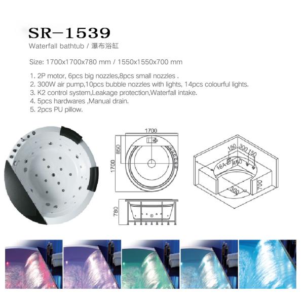 5' акриловая Freestanding ванна вокруг человека стиля 2 1500mm 1700mm европейского