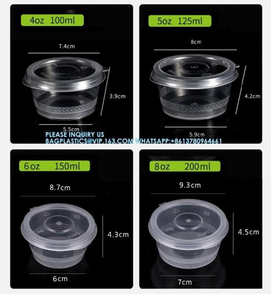 1oz 1.5oz 2oz 3.25oz 4oz 5oz Biodegradable Disposable Food Transparent Sauce Cups Takeaway Food Sauce Container