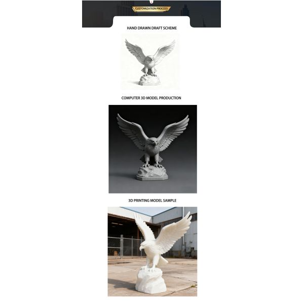 Outdoor Large Art-style Bronze Eagle Spreading Wings Sculpture