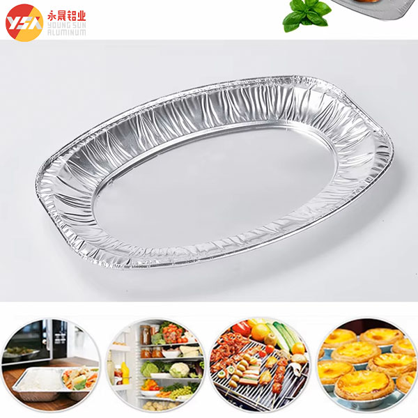 990/1400/2270ml Pâtisserie à griller pour poisson d'Inde Plateau en feuille d'aluminium ovale jetable Pâtisserie peu profonde Contenant de poisson rôti