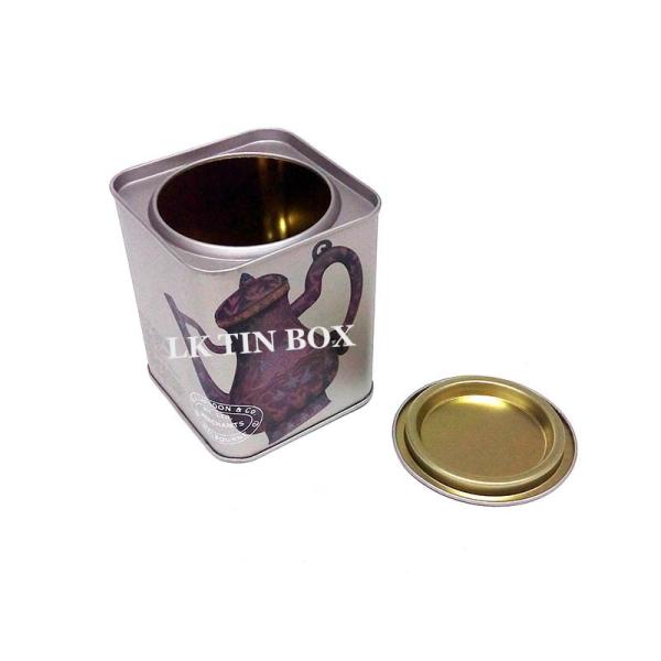 Caixa personalizada da lata do quadrado do chá de Langdon para a umidade do armazenamento do metal da tisana resistente